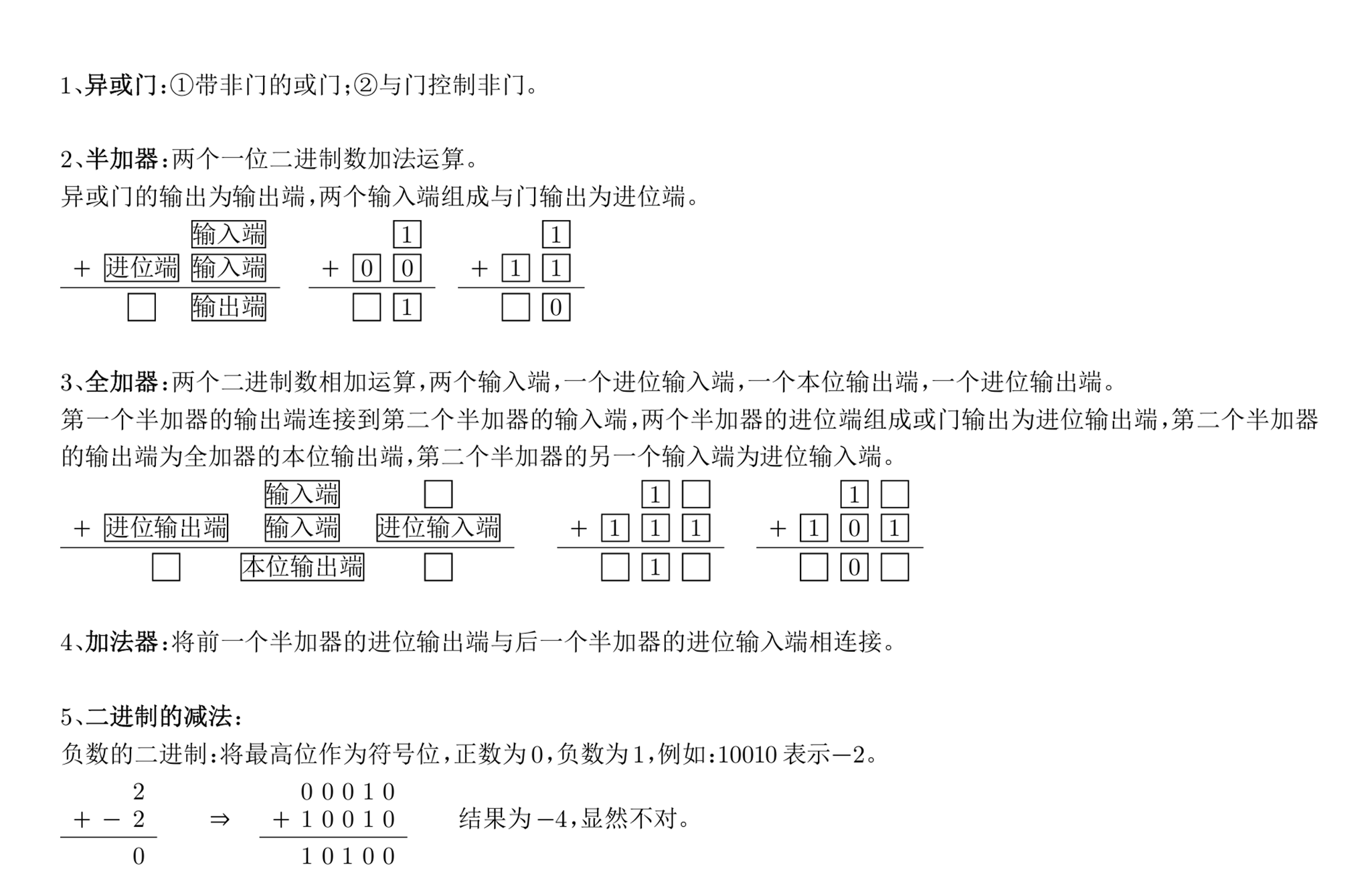 二进制的加减乘除运算